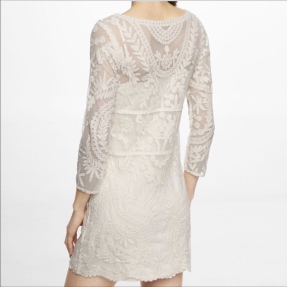 EXPRESS 🥳🧚🏿♂️Host Pick 🍀Cream Lace Slip Dress - Picture 2 of 8